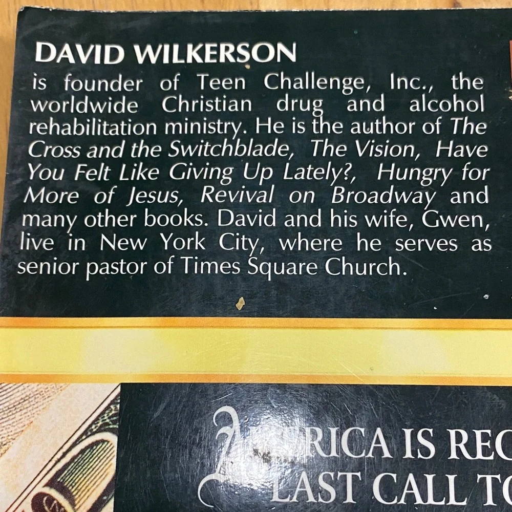 Y2K Era America's Last Call Book by David Wilkerson Financial Wisdom